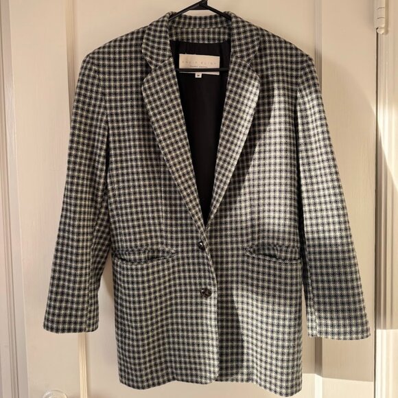 Vintage green plaid wool blazer jacket - Picture 1 of 8